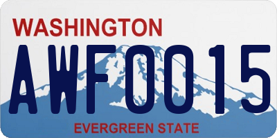 WA license plate AWF0015