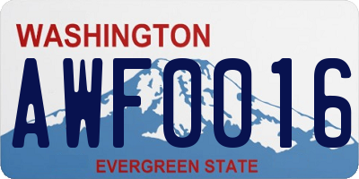 WA license plate AWF0016