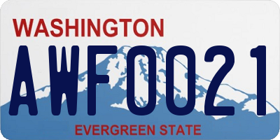 WA license plate AWF0021