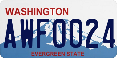 WA license plate AWF0024