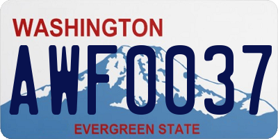 WA license plate AWF0037