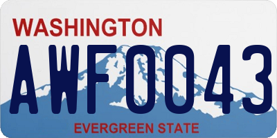 WA license plate AWF0043