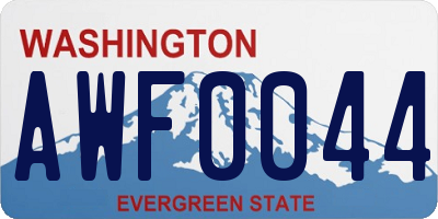WA license plate AWF0044