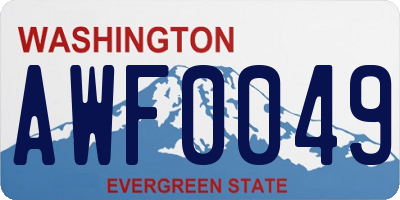 WA license plate AWF0049