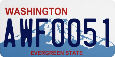 WA license plate AWF0051