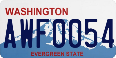 WA license plate AWF0054
