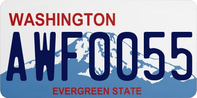 WA license plate AWF0055
