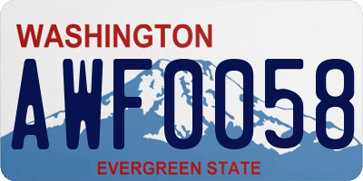 WA license plate AWF0058