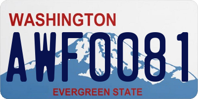 WA license plate AWF0081