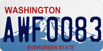 WA license plate AWF0083