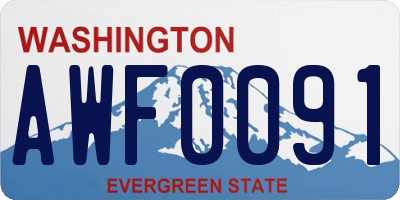 WA license plate AWF0091