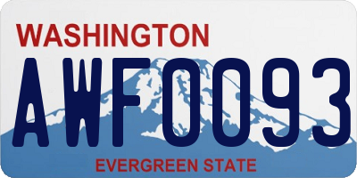 WA license plate AWF0093