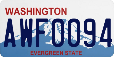 WA license plate AWF0094