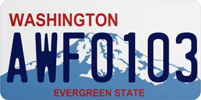 WA license plate AWF0103