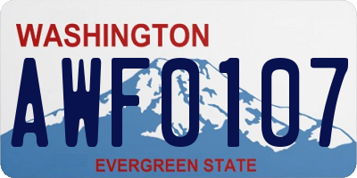 WA license plate AWF0107