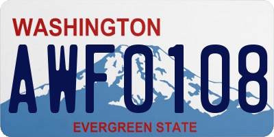 WA license plate AWF0108