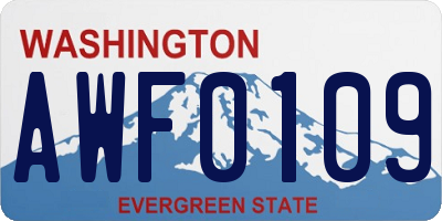 WA license plate AWF0109