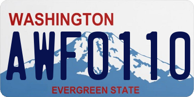 WA license plate AWF0110