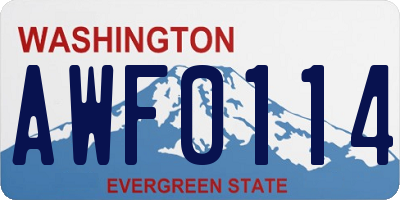 WA license plate AWF0114