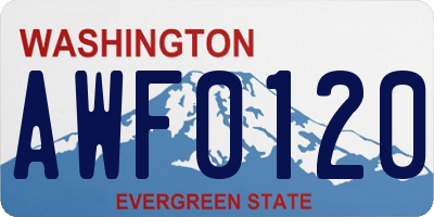 WA license plate AWF0120