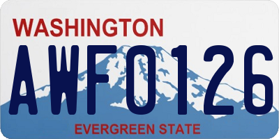 WA license plate AWF0126