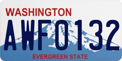 WA license plate AWF0132