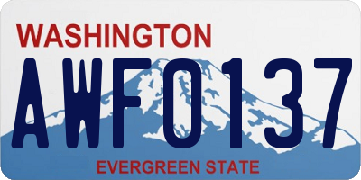 WA license plate AWF0137