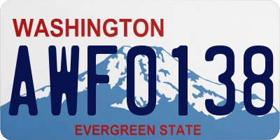WA license plate AWF0138