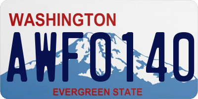 WA license plate AWF0140