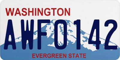 WA license plate AWF0142