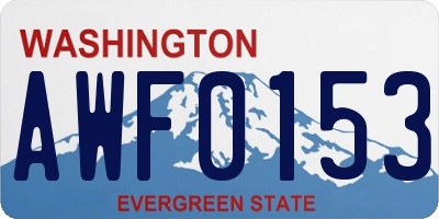 WA license plate AWF0153