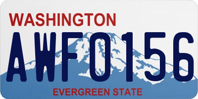 WA license plate AWF0156