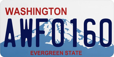 WA license plate AWF0160