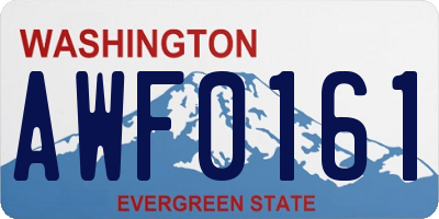 WA license plate AWF0161