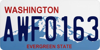 WA license plate AWF0163