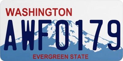 WA license plate AWF0179