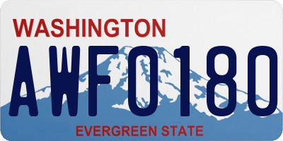 WA license plate AWF0180