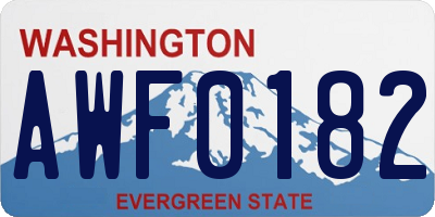 WA license plate AWF0182