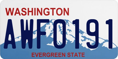 WA license plate AWF0191