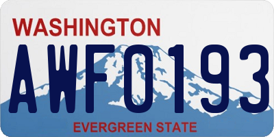 WA license plate AWF0193