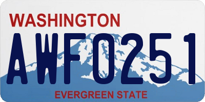 WA license plate AWF0251