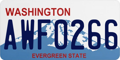 WA license plate AWF0266
