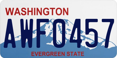 WA license plate AWF0457