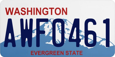 WA license plate AWF0461