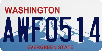 WA license plate AWF0514