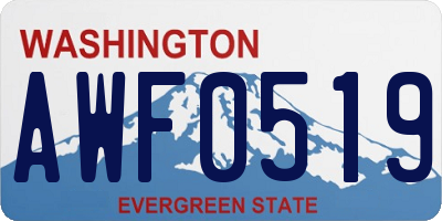 WA license plate AWF0519