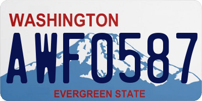 WA license plate AWF0587