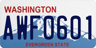 WA license plate AWF0601