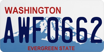 WA license plate AWF0662