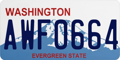 WA license plate AWF0664